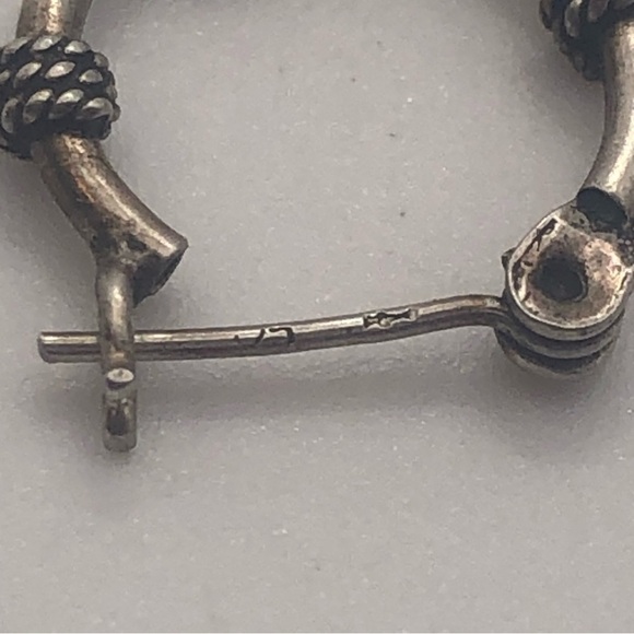 VTG Sterling Silver Rope Accent Mini Hoops / Half Inch - .5” - Picture 4 of 5